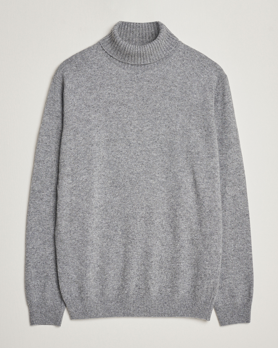 Herren | Pullover | Oscar Jacobson | Salim Wool/Cashmere Rollneck Light Grey