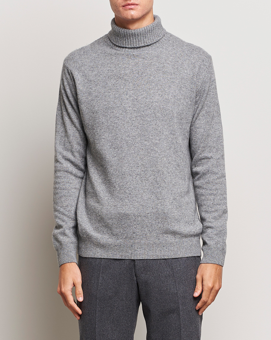 Herren | Pullover | Oscar Jacobson | Salim Wool/Cashmere Rollneck Light Grey