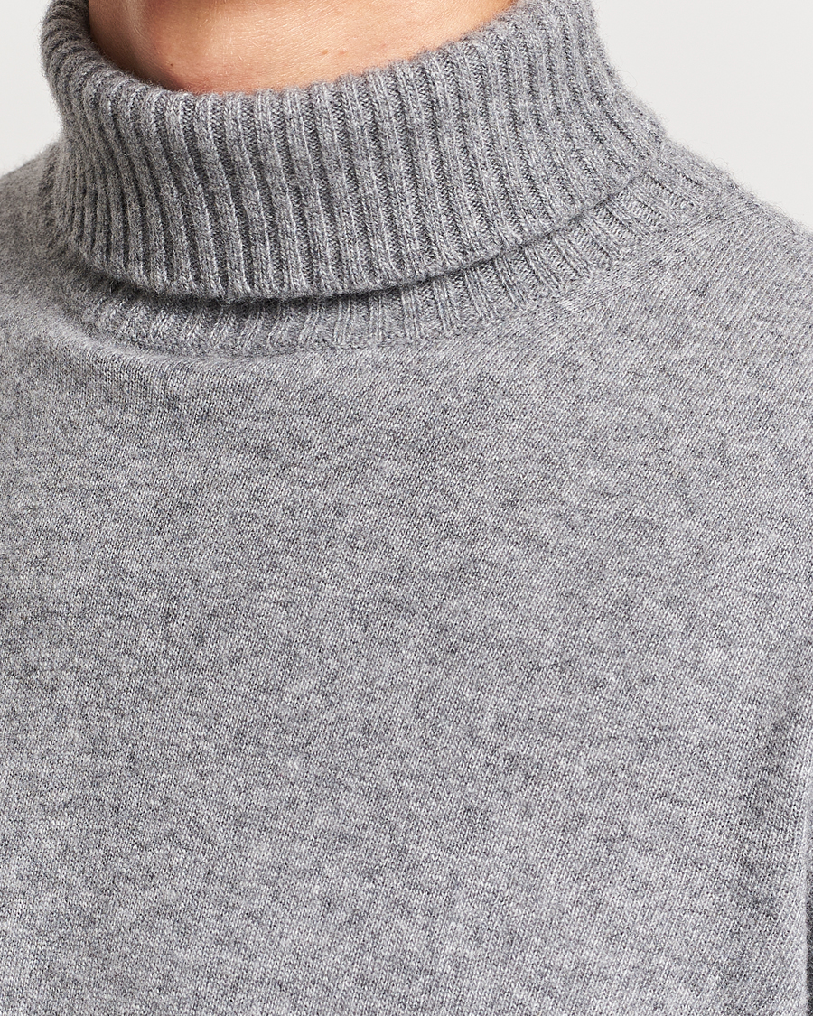Herren | Pullover | Oscar Jacobson | Salim Wool/Cashmere Rollneck Light Grey