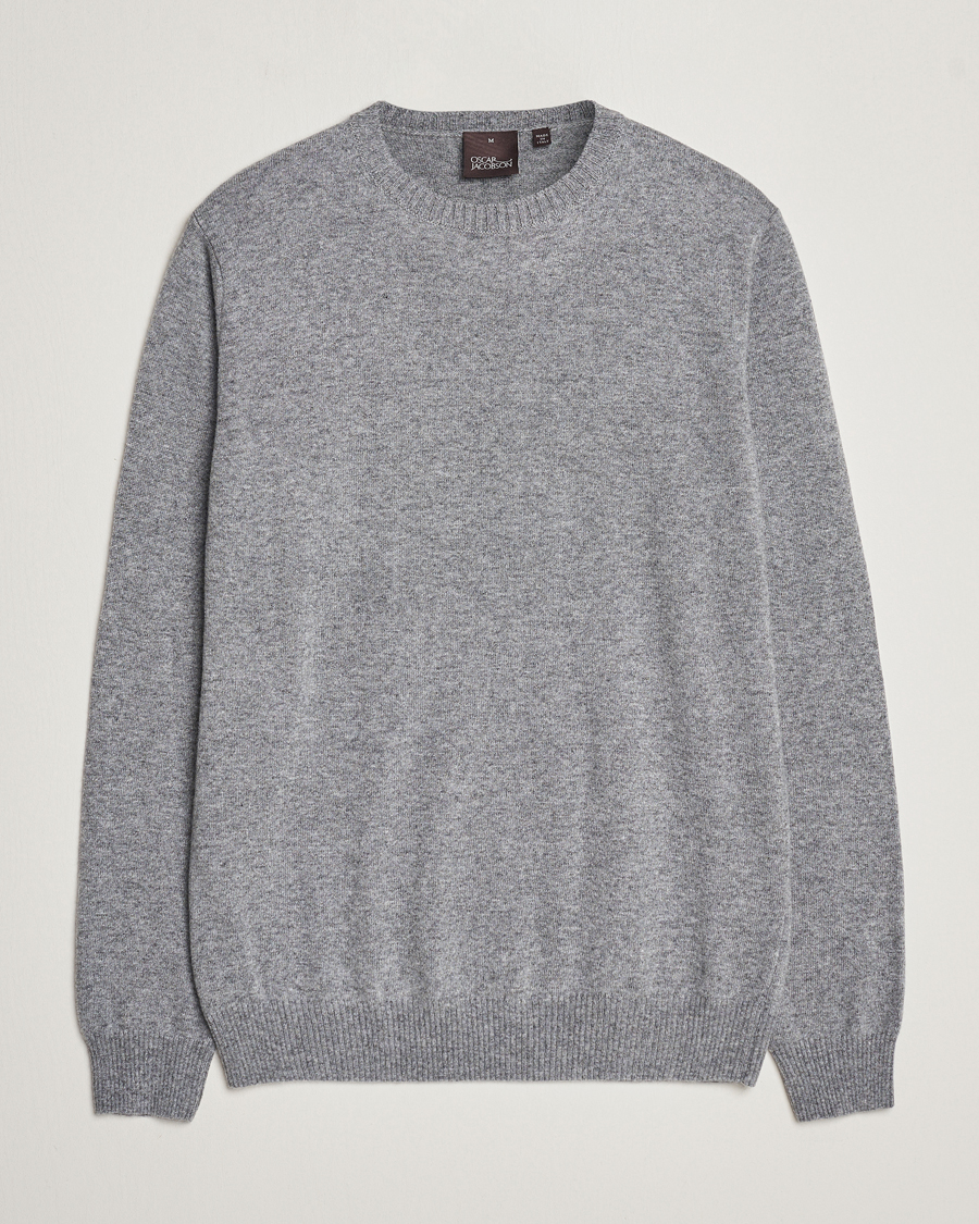 Herren | Pullover | Oscar Jacobson | Valter Wool/Cashmere Round Neck Light Grey