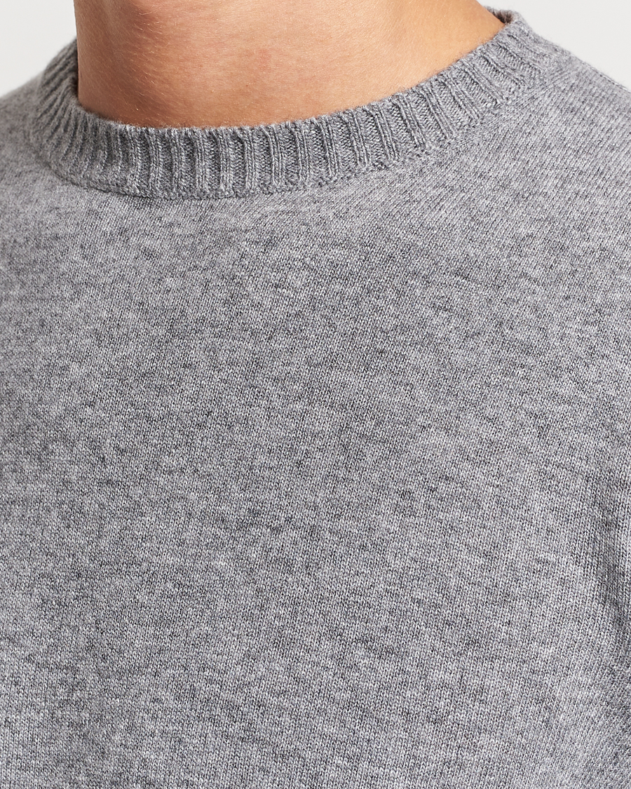 Herren | Pullover | Oscar Jacobson | Valter Wool/Cashmere Round Neck Light Grey