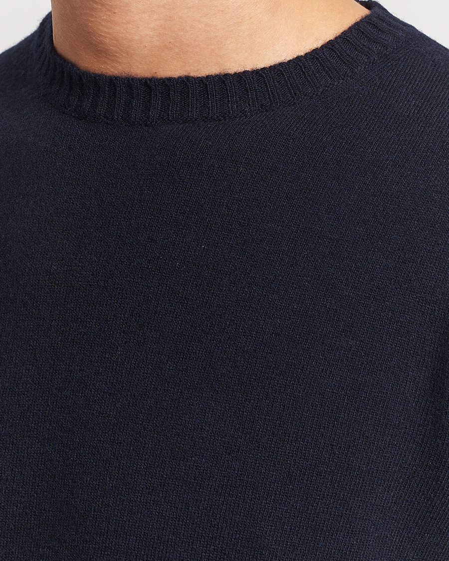 Herren | Pullover | Oscar Jacobson | Valter Wool/Cashmere Round Neck Navy
