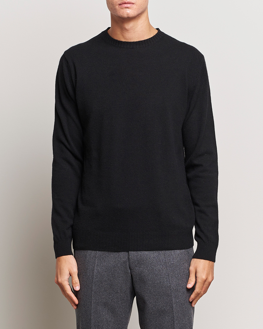 Herren | Pullover | Oscar Jacobson | Valter Wool/Cashmere Round Neck Black