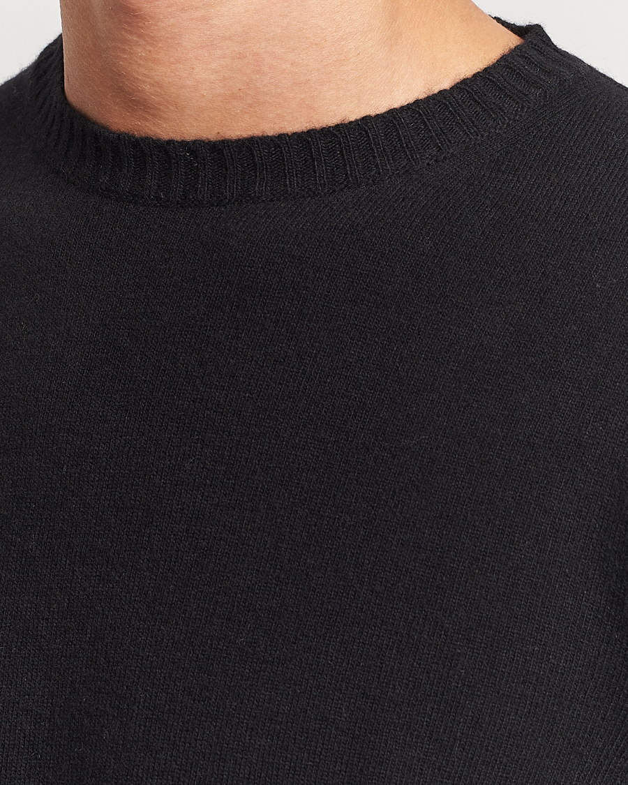 Herren | Pullover | Oscar Jacobson | Valter Wool/Cashmere Round Neck Black