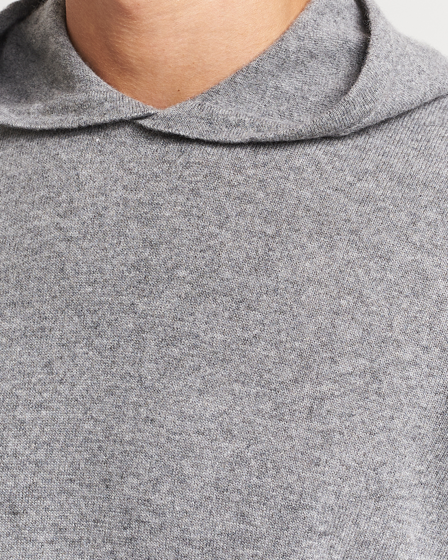 Herren | Pullover | Oscar Jacobson | Pascal Wool/Cashmere Hoodie Light Grey