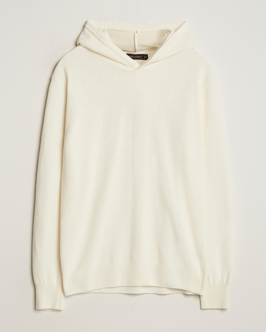 Herren | Pullover | Oscar Jacobson | Pascal Wool/Cashmere Hoodie Creme