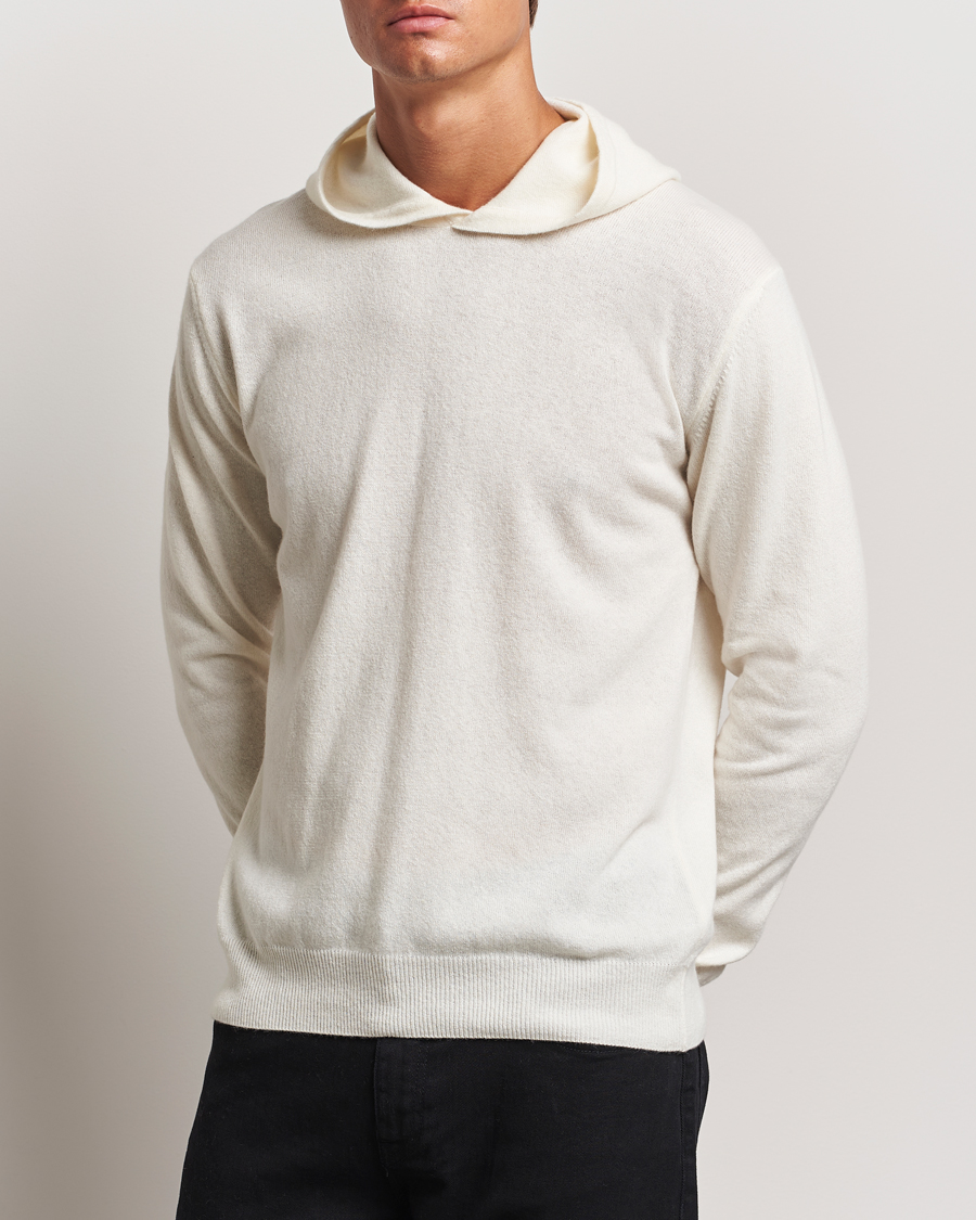 Herren | Pullover | Oscar Jacobson | Pascal Wool/Cashmere Hoodie Creme