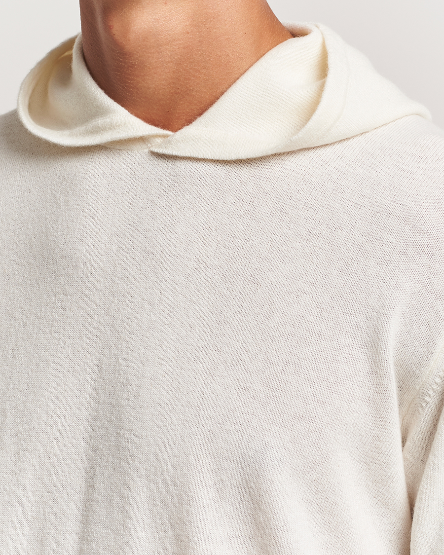 Herren | Pullover | Oscar Jacobson | Pascal Wool/Cashmere Hoodie Creme