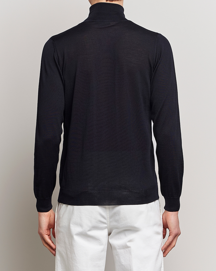 Herren | Pullover | Oscar Jacobson | Cole Extra Fine Merino Rollneck Navy