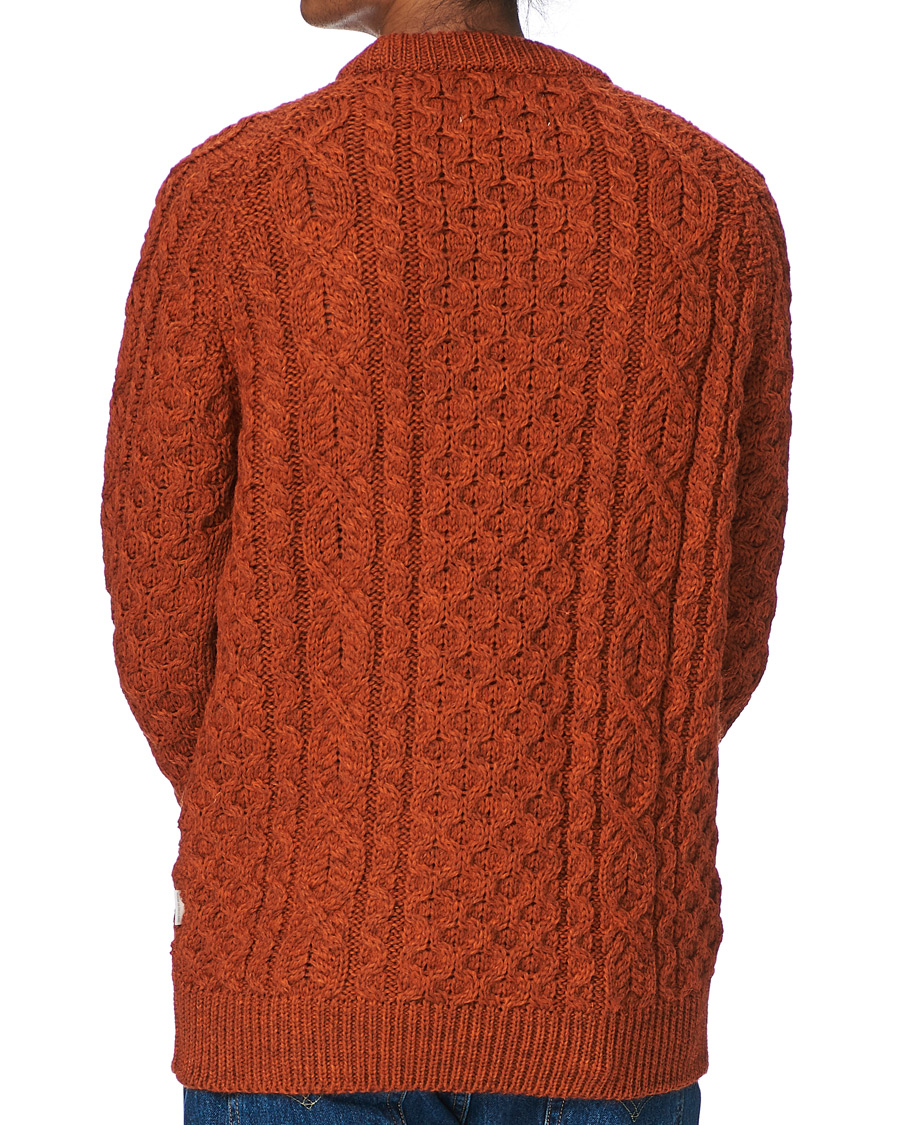 Herren | Pullover | Peregrine | Hudson Wool Aran Knitted Jumper Orange