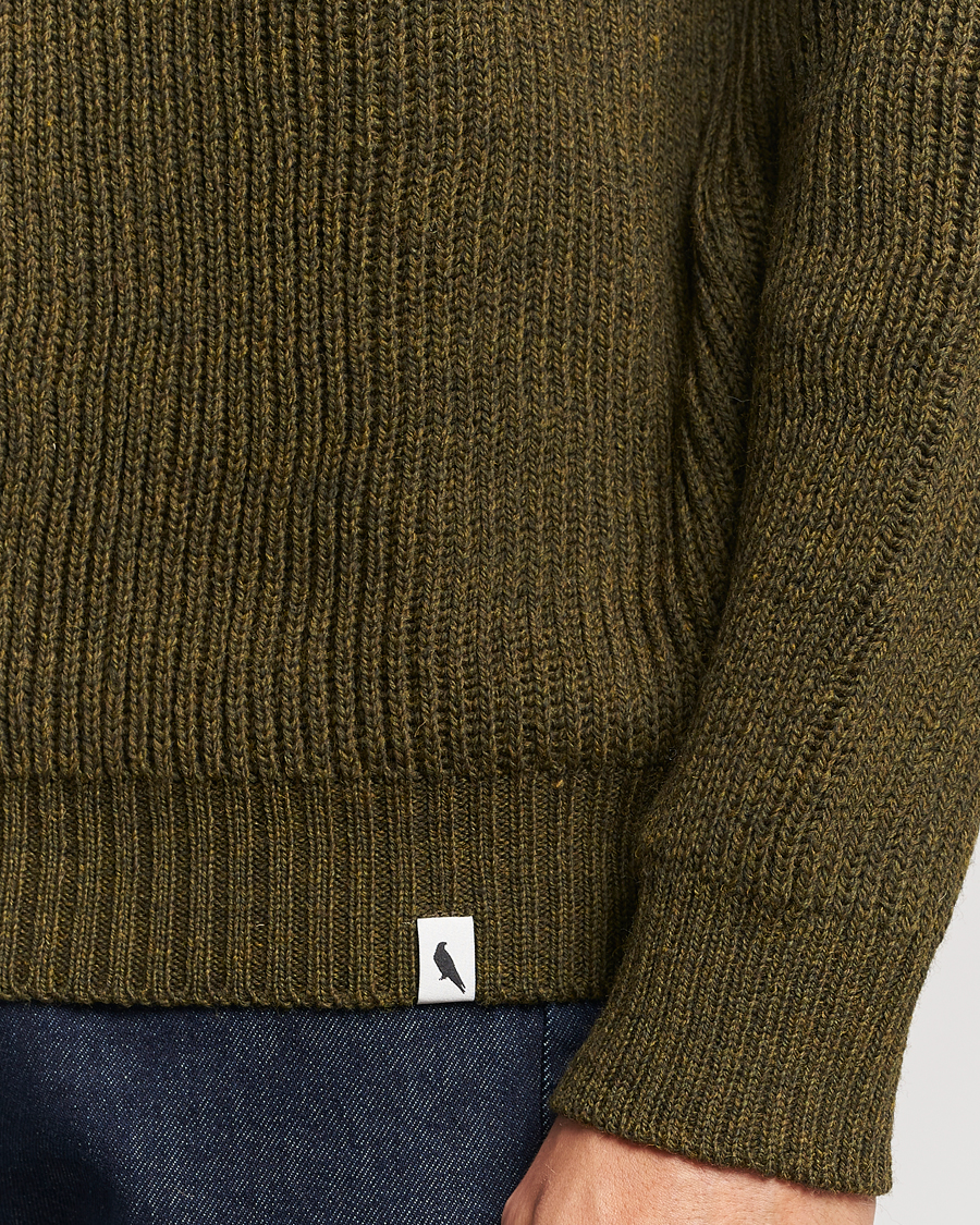 Herren | Pullover | Peregrine | Ford Knitted Wool Jumper Olive