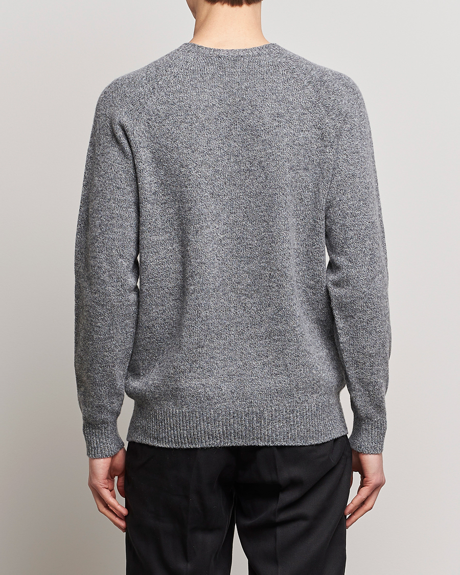 Herren | Pullover | Sunspel | Lambswool Crew Neck Grey Melange