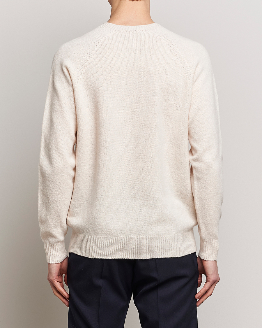 Herren | Pullover | Sunspel | Lambswool Crew Neck Ecru