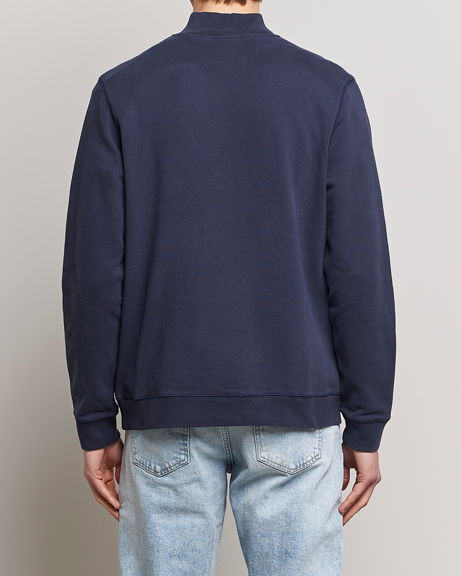 Herren | Pullover | Sunspel | Loopback Half Zip Navy