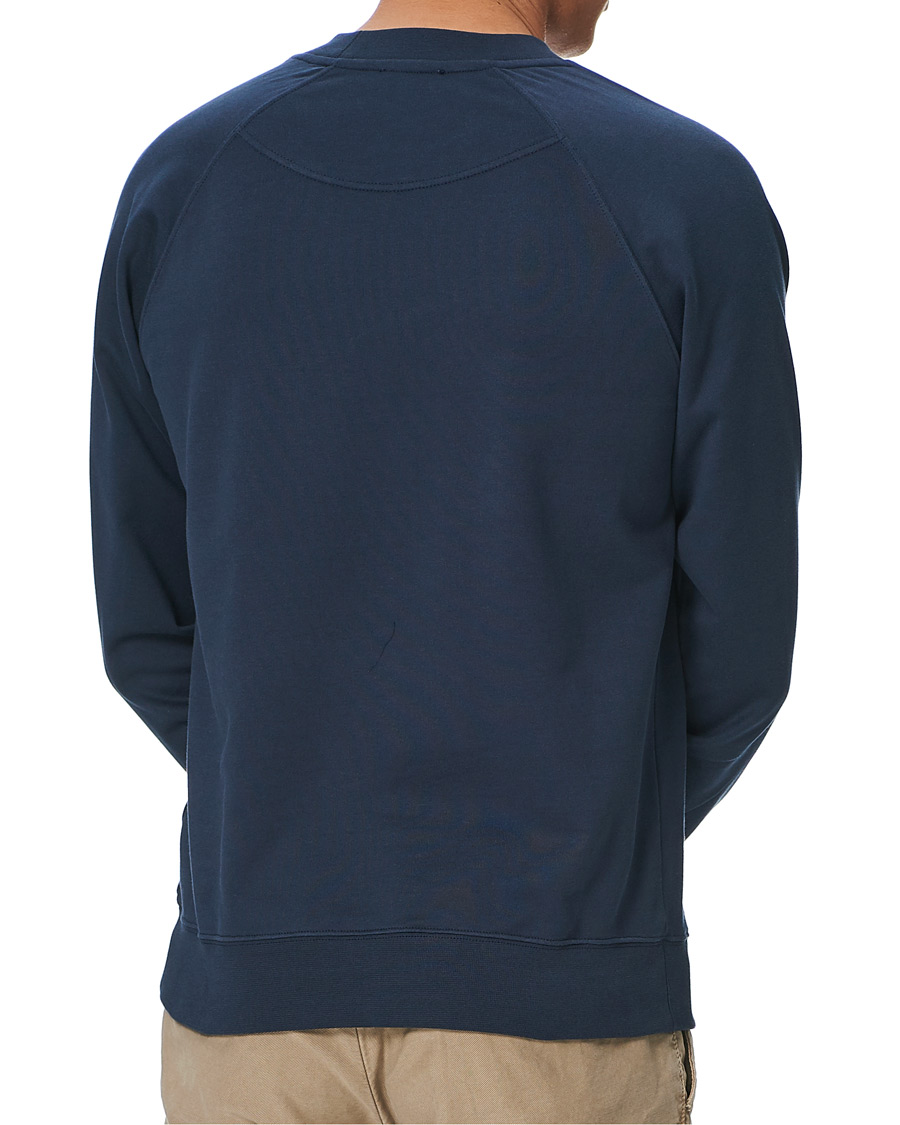Herren | Pullover | Sunspel | Sea Island Cotton Loopback Raglan Sweatshirt Navy