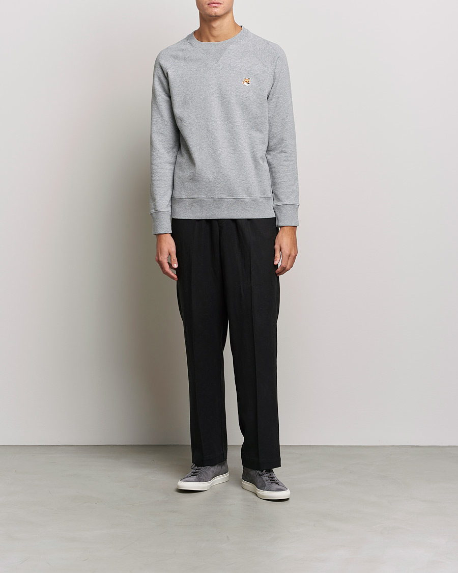 Herren | Pullover | Maison Kitsuné | Fox Head Sweatshirt Grey Melange