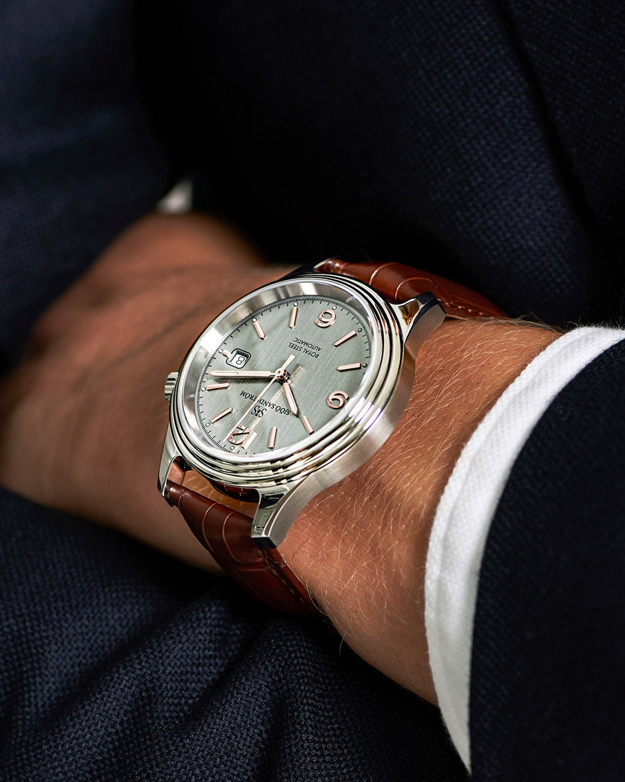 Herren | Sjöö Sandström Royal Steel Classic 41mm Grey and Brown Alligator | Sjöö Sandström | Royal Steel Classic 41mm Grey and Brown Alligator