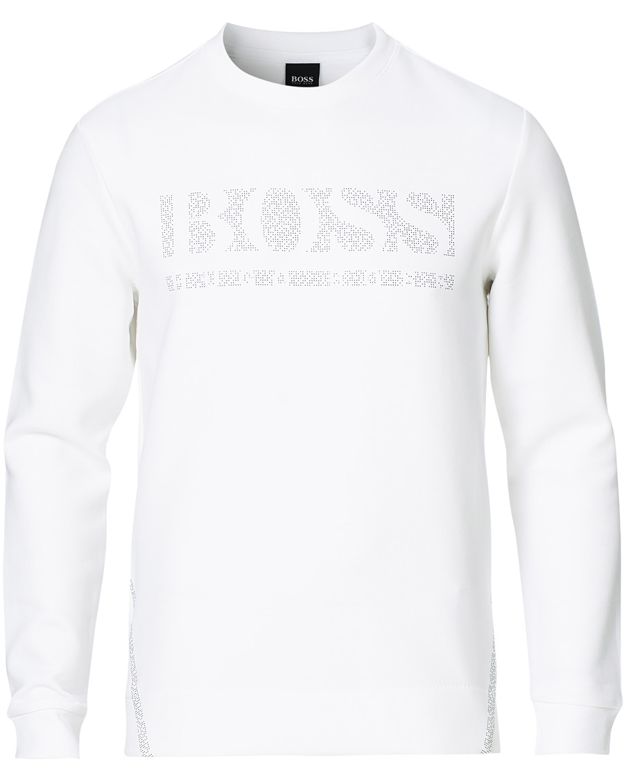 Herren | Pullover | BOSS GREEN | BOSS Athleisure Salbo Iconic Crew Neck Sweatashirt White