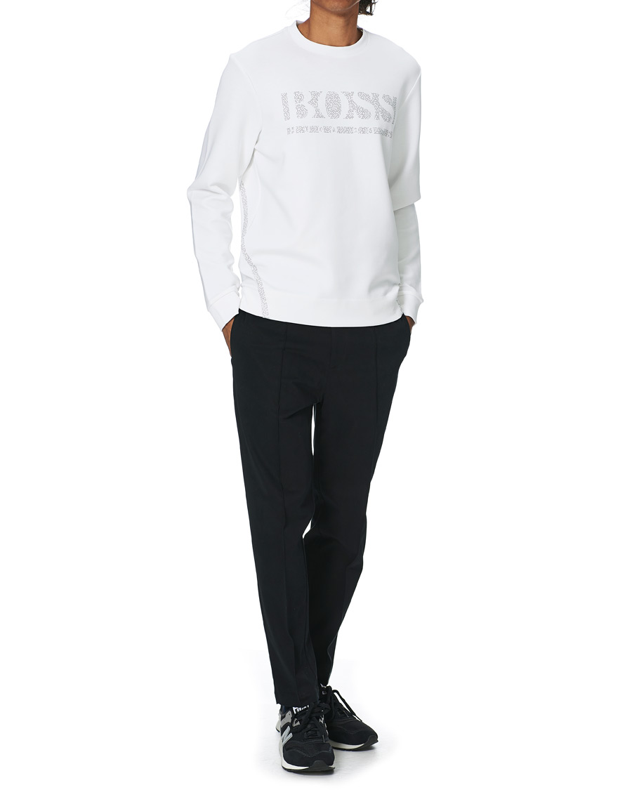 Herren | Pullover | BOSS GREEN | BOSS Athleisure Salbo Iconic Crew Neck Sweatashirt White