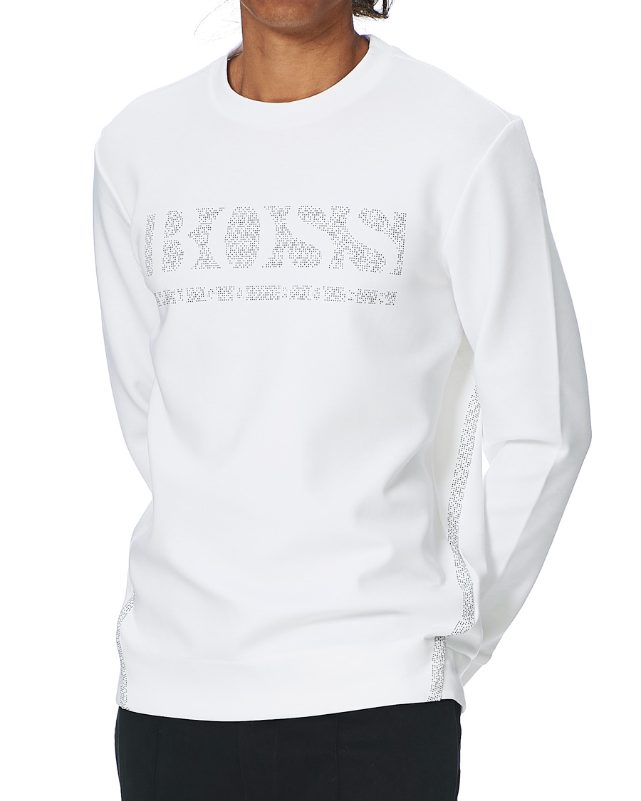 Herren | Pullover | BOSS GREEN | BOSS Athleisure Salbo Iconic Crew Neck Sweatashirt White