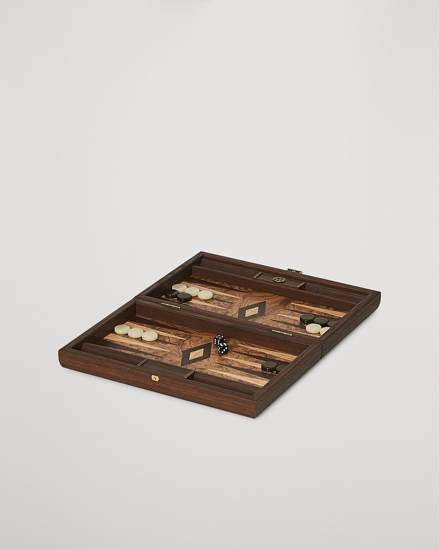 Herren | Spiel und Freizeit | Manopoulos | Walnut Burl Small Backgammon With Side Racks