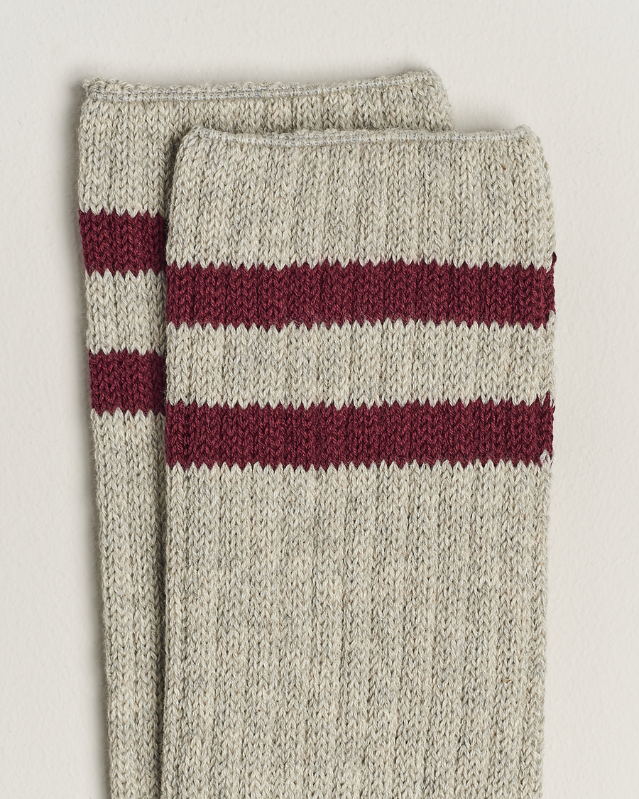 Herren | Unterwäsche | BEAMS PLUS | Schoolboy Socks Grey/Burgundy
