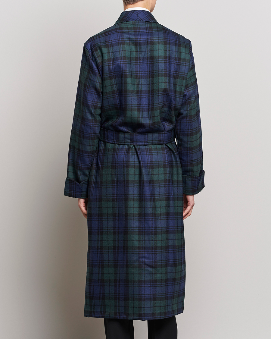 Herren | Schlafanzüge & Bademäntel | Derek Rose | Wool Tartan Dressing Gown Blackwatch