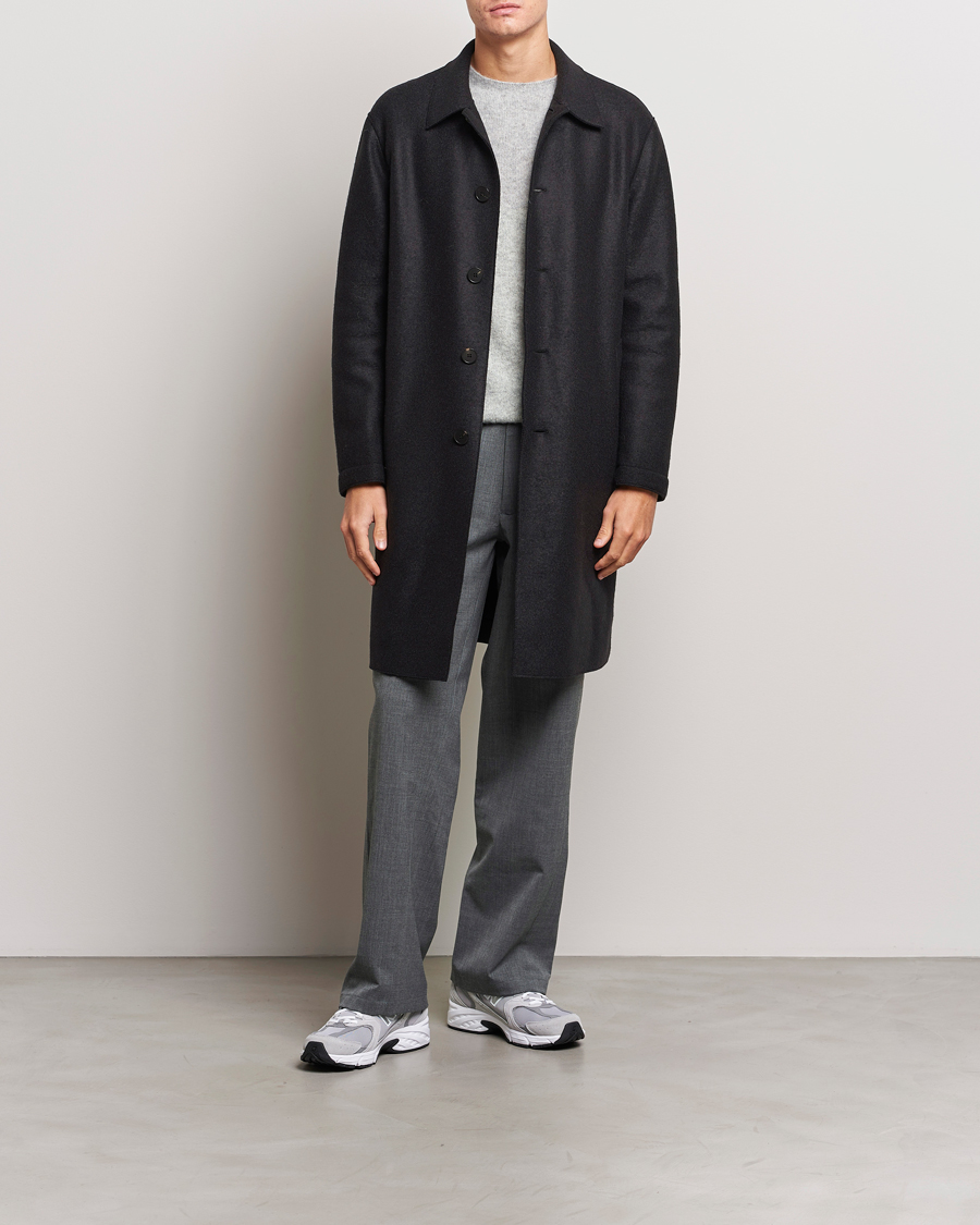 Herren | Jacken | Harris Wharf London | Pressed Wool Mac Coat Black