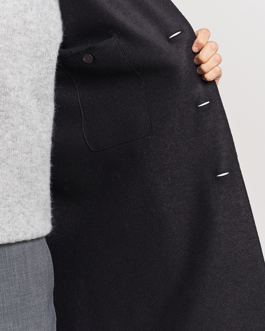 Herren | Jacken | Harris Wharf London | Pressed Wool Mac Coat Black
