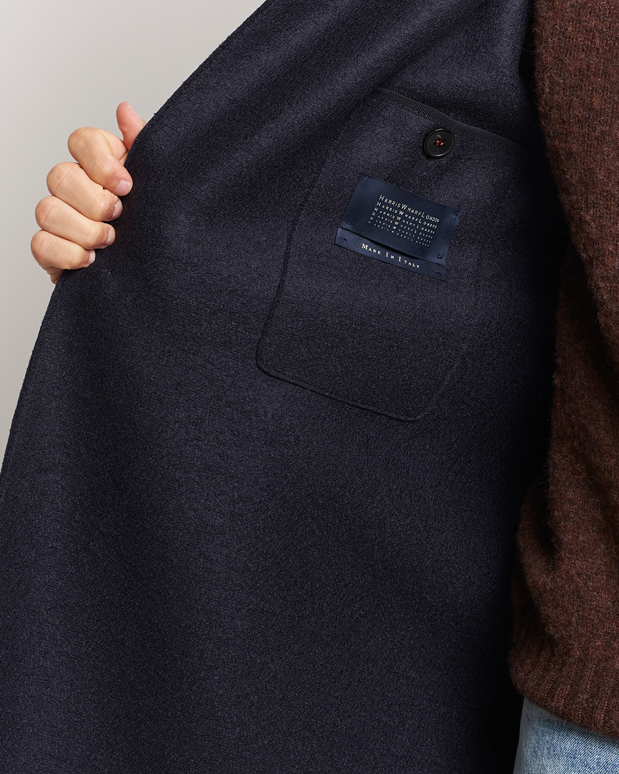 Herren | Jacken | Harris Wharf London | Pressed Wool Mac Coat Navy