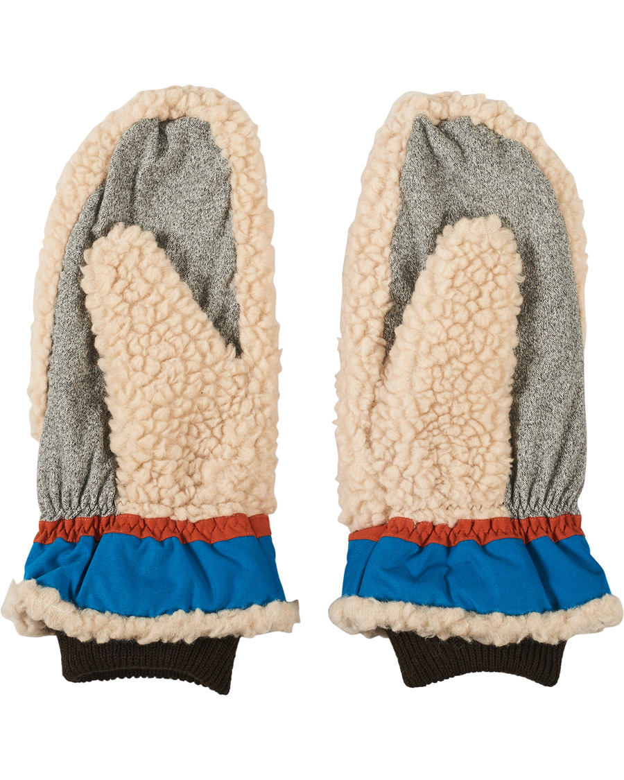 Herren | Elmer by Swany Miyo Wool Teddy Mittens Beige/Blue | Elmer by Swany | Miyo Wool Teddy Mittens Beige/Blue