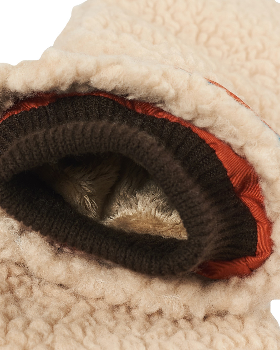 Herren | Elmer by Swany Miyo Wool Teddy Mittens Beige/Blue | Elmer by Swany | Miyo Wool Teddy Mittens Beige/Blue