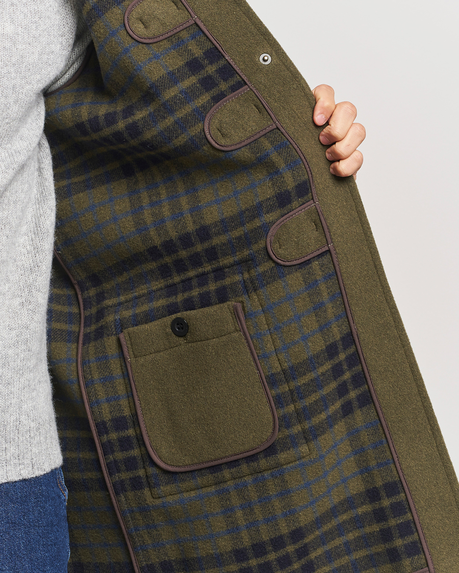 Herren | Jacken | Gloverall | Morris Duffle Coat Loden Green/Check