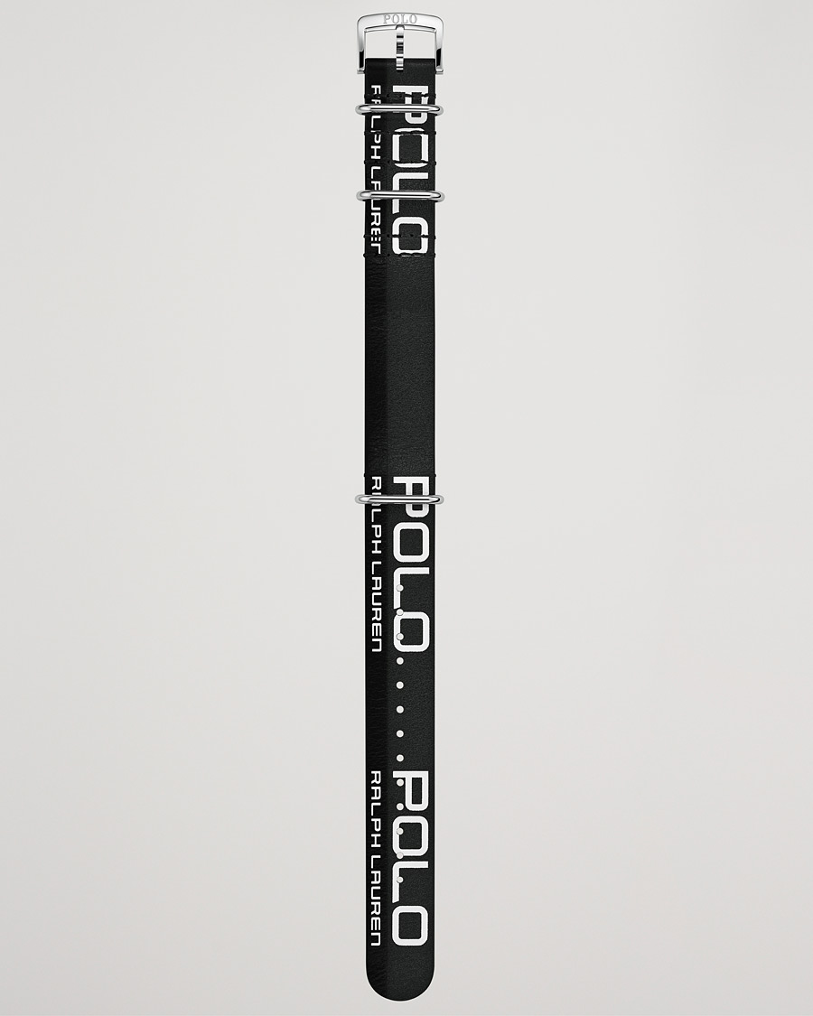 Herren | Polo Ralph Lauren Sporting Leather Strap Black/White | Polo Ralph Lauren | Sporting Leather Strap Black/White