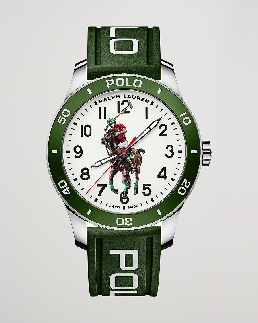 Herren | Polo Ralph Lauren 42mm Automatic Pony Player White Dial/Green Bezel | Polo Ralph Lauren | 42mm Automatic Pony Player White Dial/Green Bezel