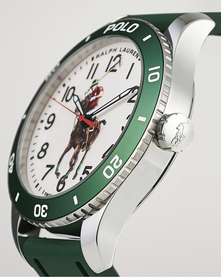 Herren | Polo Ralph Lauren 42mm Automatic Pony Player White Dial/Green Bezel | Polo Ralph Lauren | 42mm Automatic Pony Player White Dial/Green Bezel