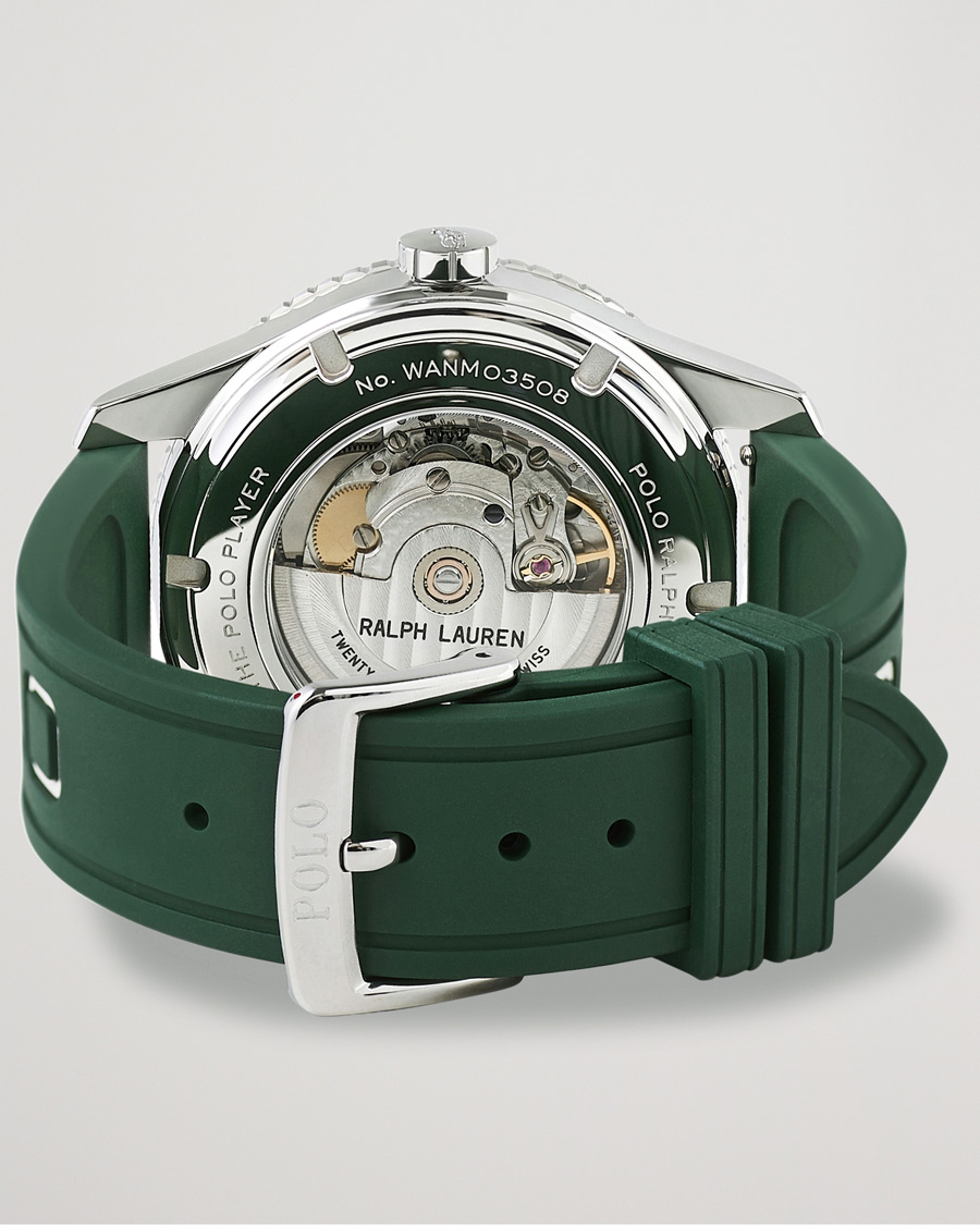 Herren | Polo Ralph Lauren 42mm Automatic Pony Player White Dial/Green Bezel | Polo Ralph Lauren | 42mm Automatic Pony Player White Dial/Green Bezel