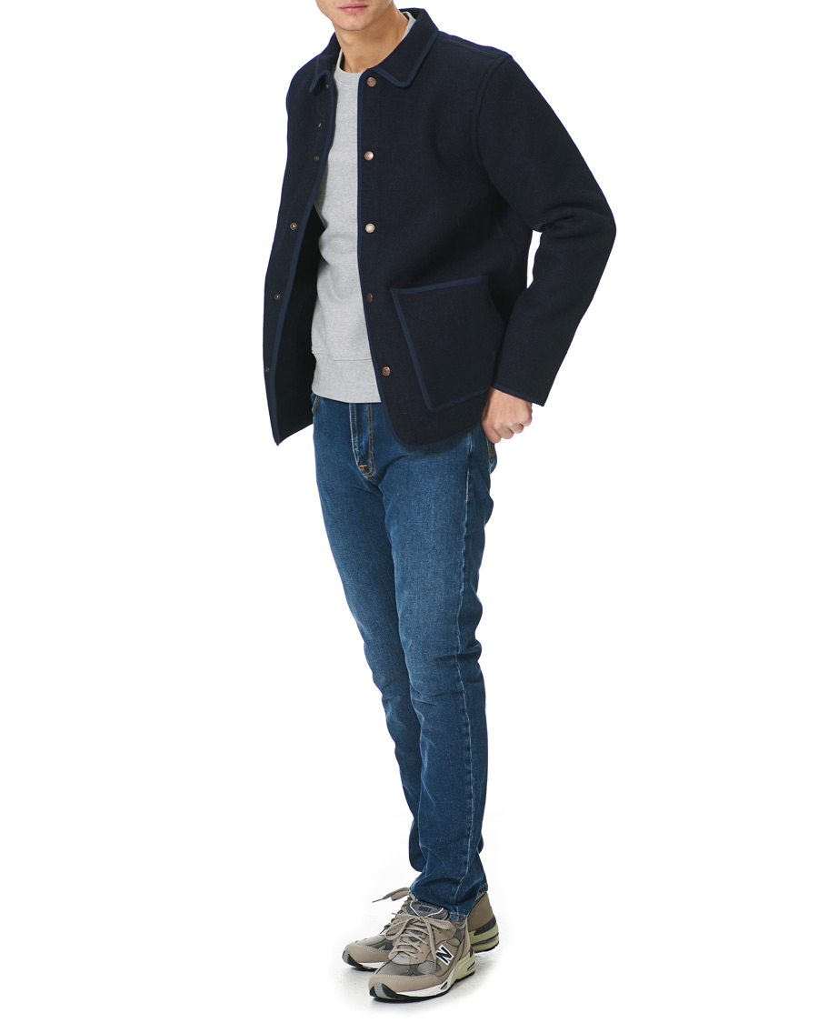 Herren | Jacken | Nudie Jeans | Fred Boiled Wool Jacket Navy