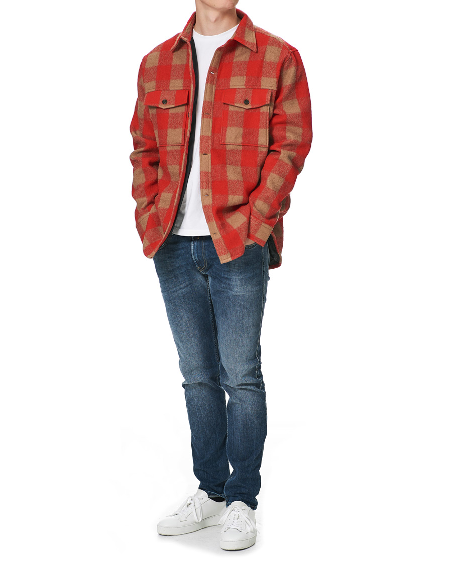 Herren | Hemden | J.Lindeberg | Gingham Wool Loose Fit Overshirt Red Bell