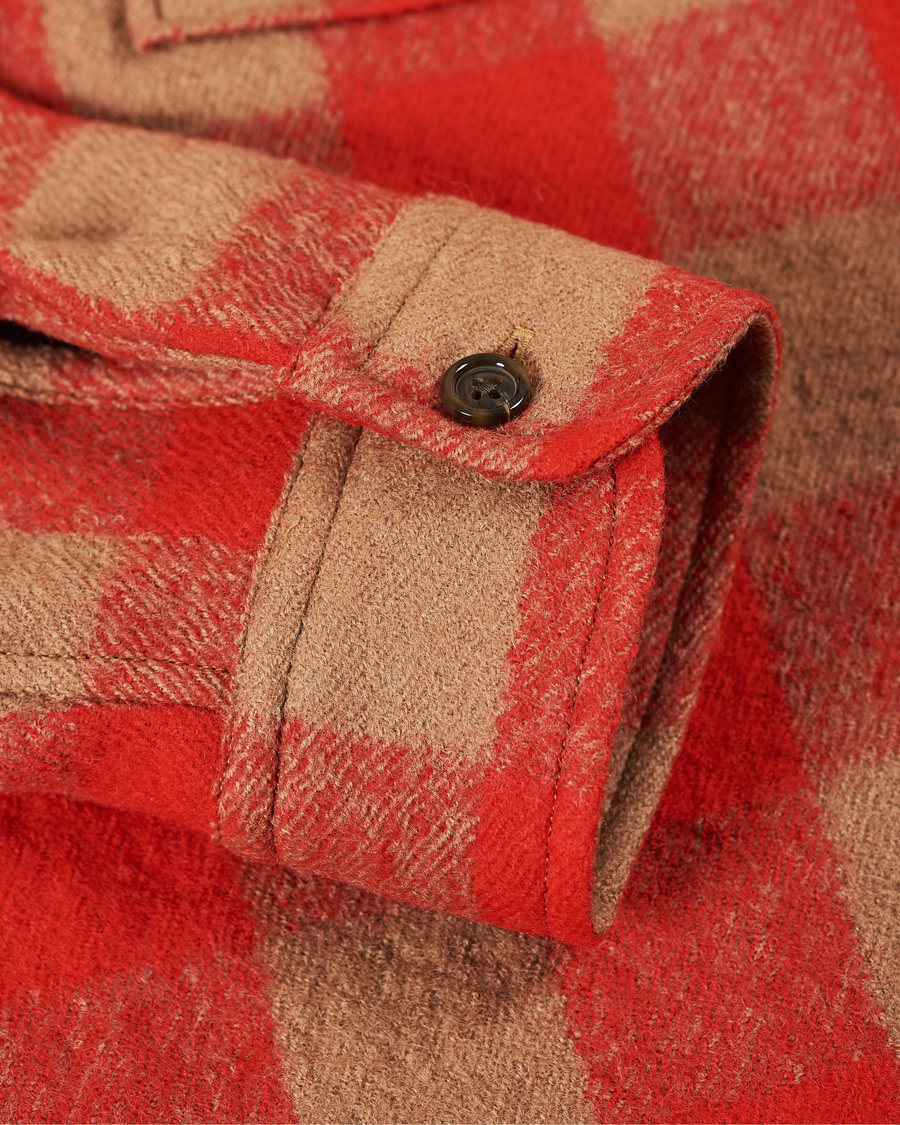 Herren | Hemden | J.Lindeberg | Gingham Wool Loose Fit Overshirt Red Bell