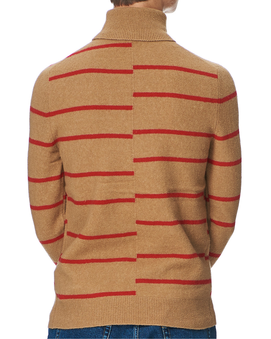 Herren | Pullover | J.Lindeberg | Floyd Striped Yak Blend Rollneck Tiger Brown
