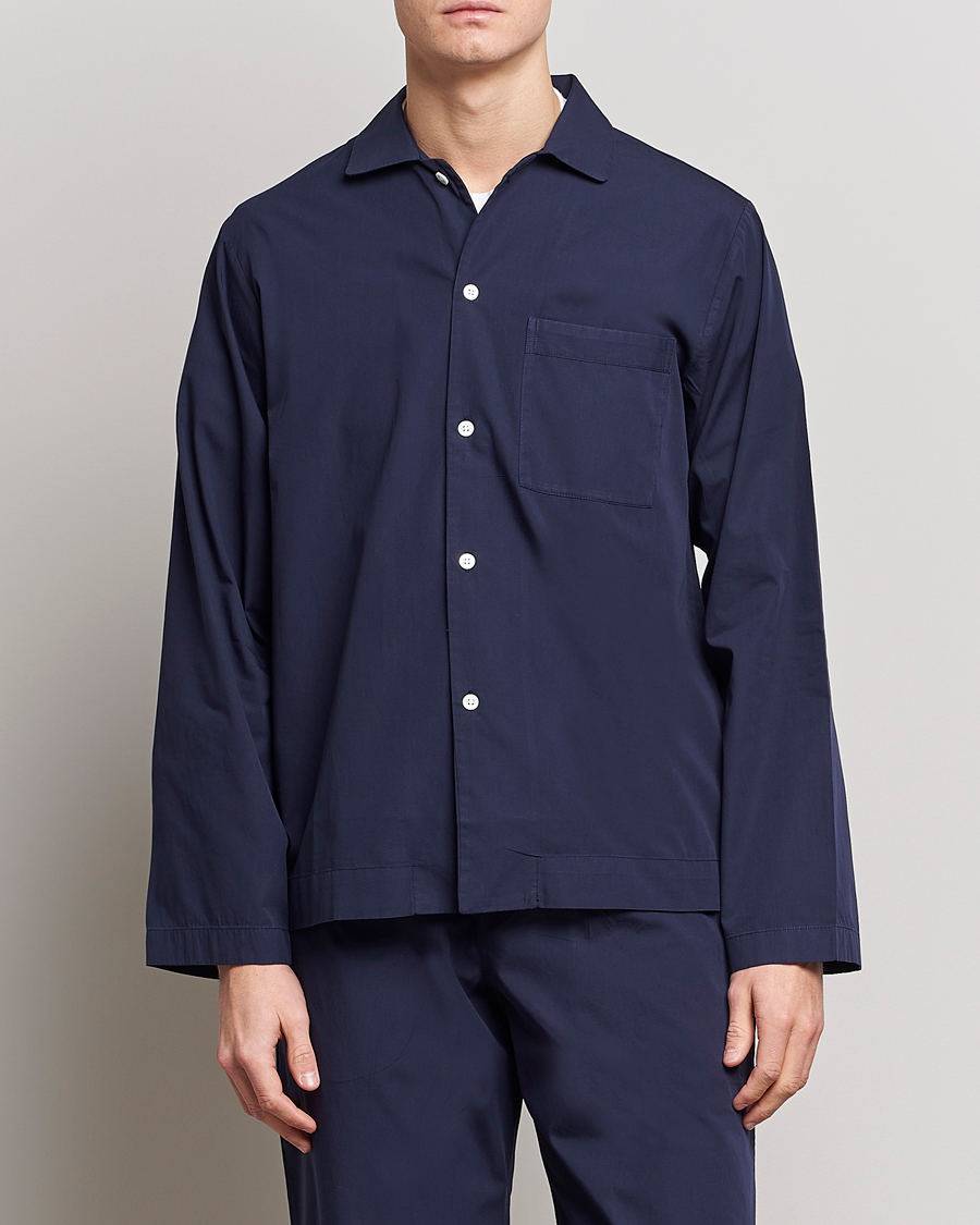Herren | Pyjama Oberteile | Tekla | Poplin Pyjama Shirt True Navy