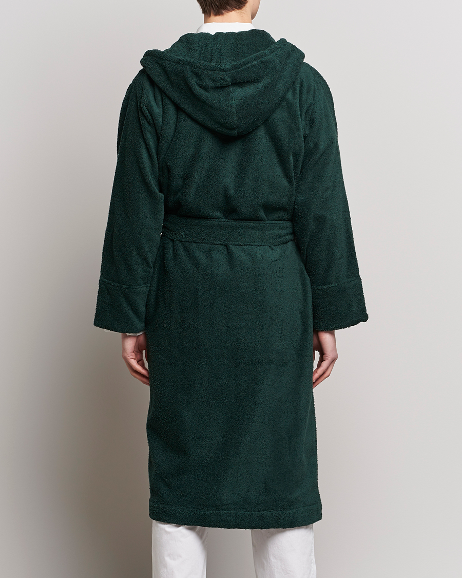 Herren | Schlafanzüge & Bademäntel | Tekla | Organic Terry Hooded Bathrobe Forest Green