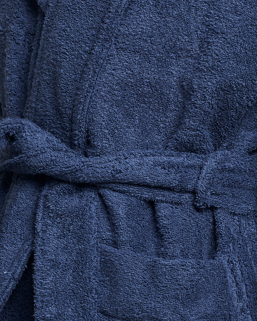 Herren | Schlafanzüge & Bademäntel | Tekla | Organic Terry Hooded Bathrobe Navy