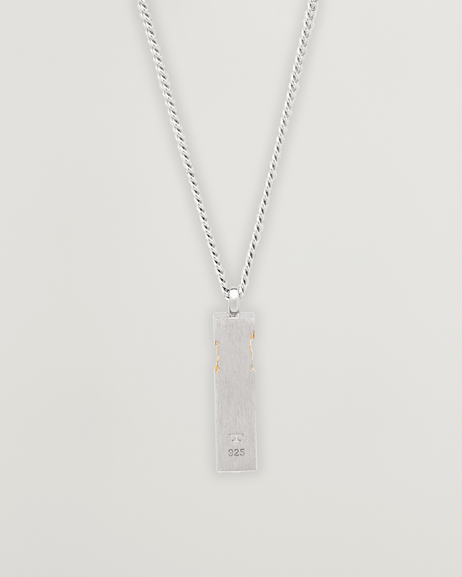 Herren | Tom Wood Mined Cube Pendant Necklace Silver | Tom Wood | Mined Cube Pendant Necklace Silver