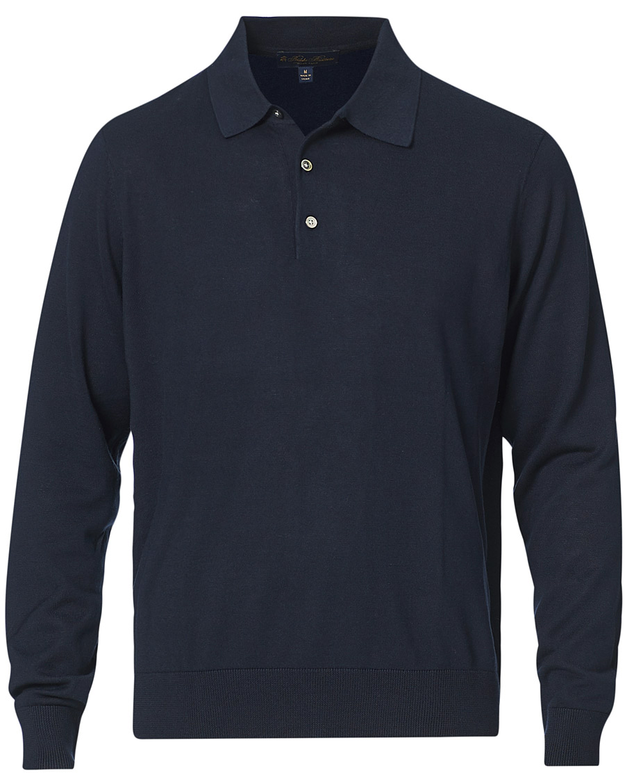 Herren | Pullover | Brooks Brothers | Cotton/Silk Knitted Polo Navy