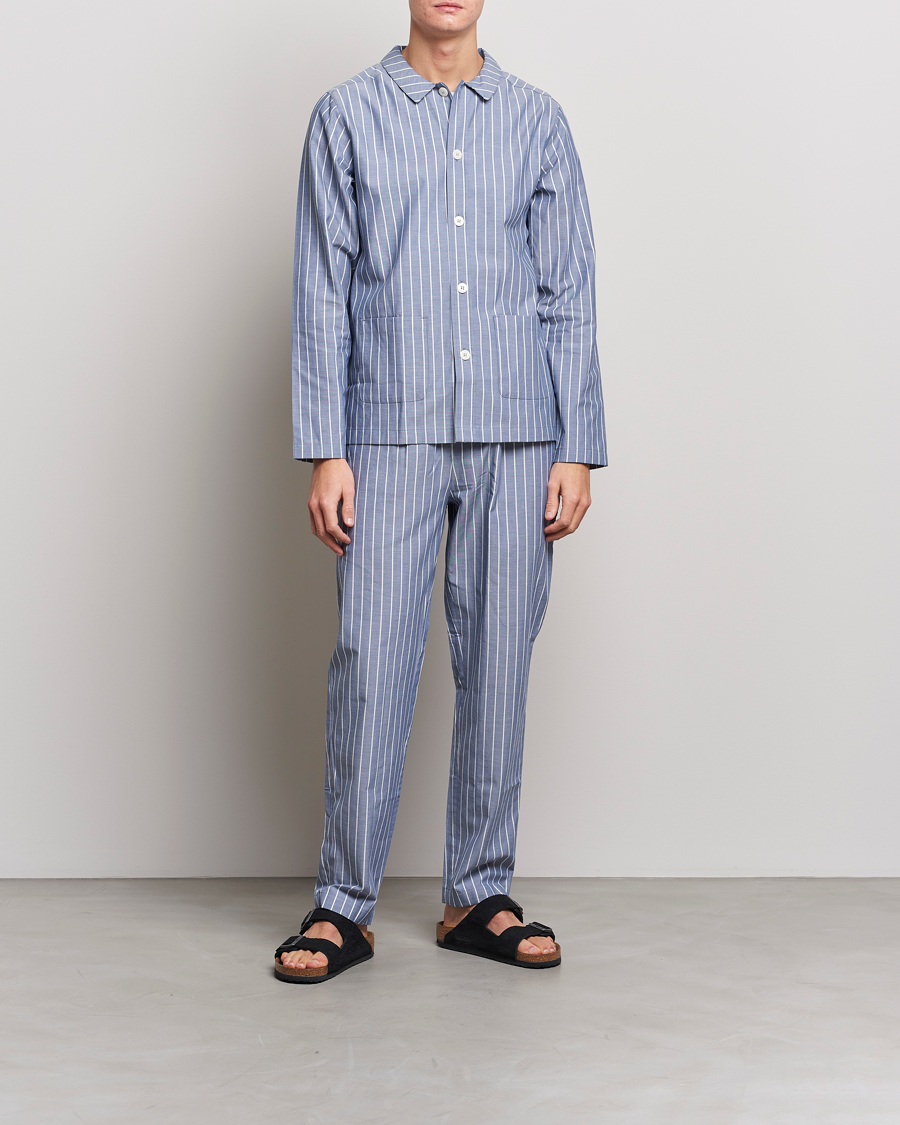 Herren | Schlafanzüge & Bademäntel | Nufferton | Uno Mini Stripe Pyjama Set Navy/White