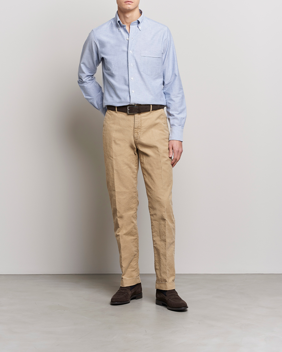 Herren | Hemden | Drake's | Button Down Oxford Shirt Blue