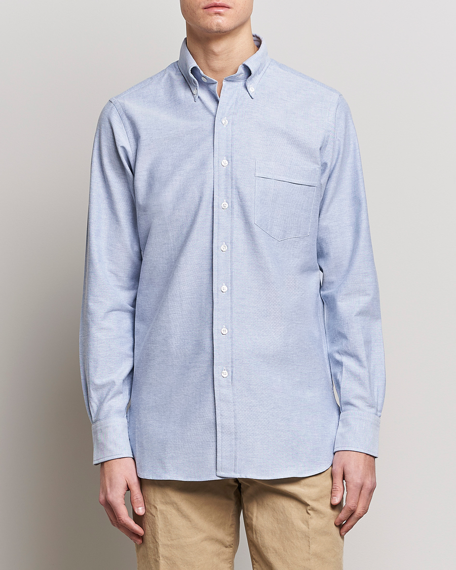 Herren | Oxfordhemden | Drake's | Button Down Oxford Shirt Blue