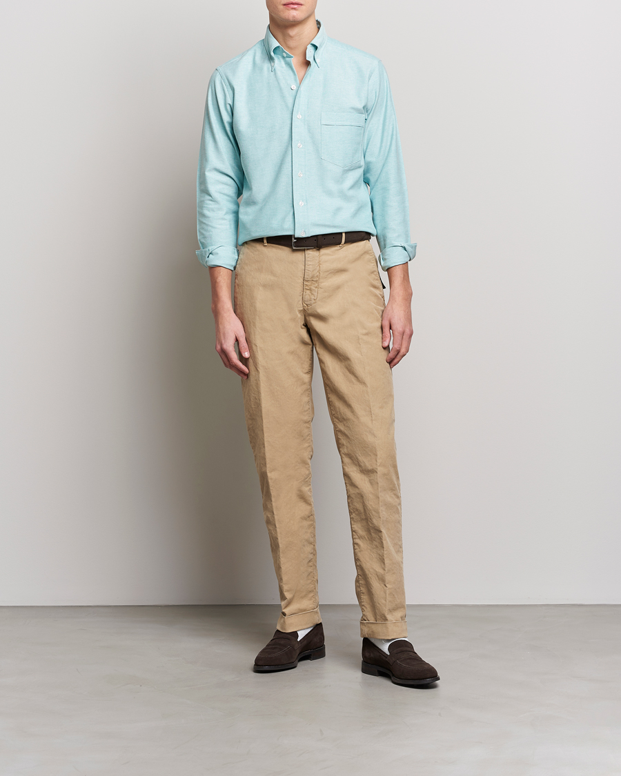 Herren | Hemden | Drake's | Button Down Oxford Shirt Light Green